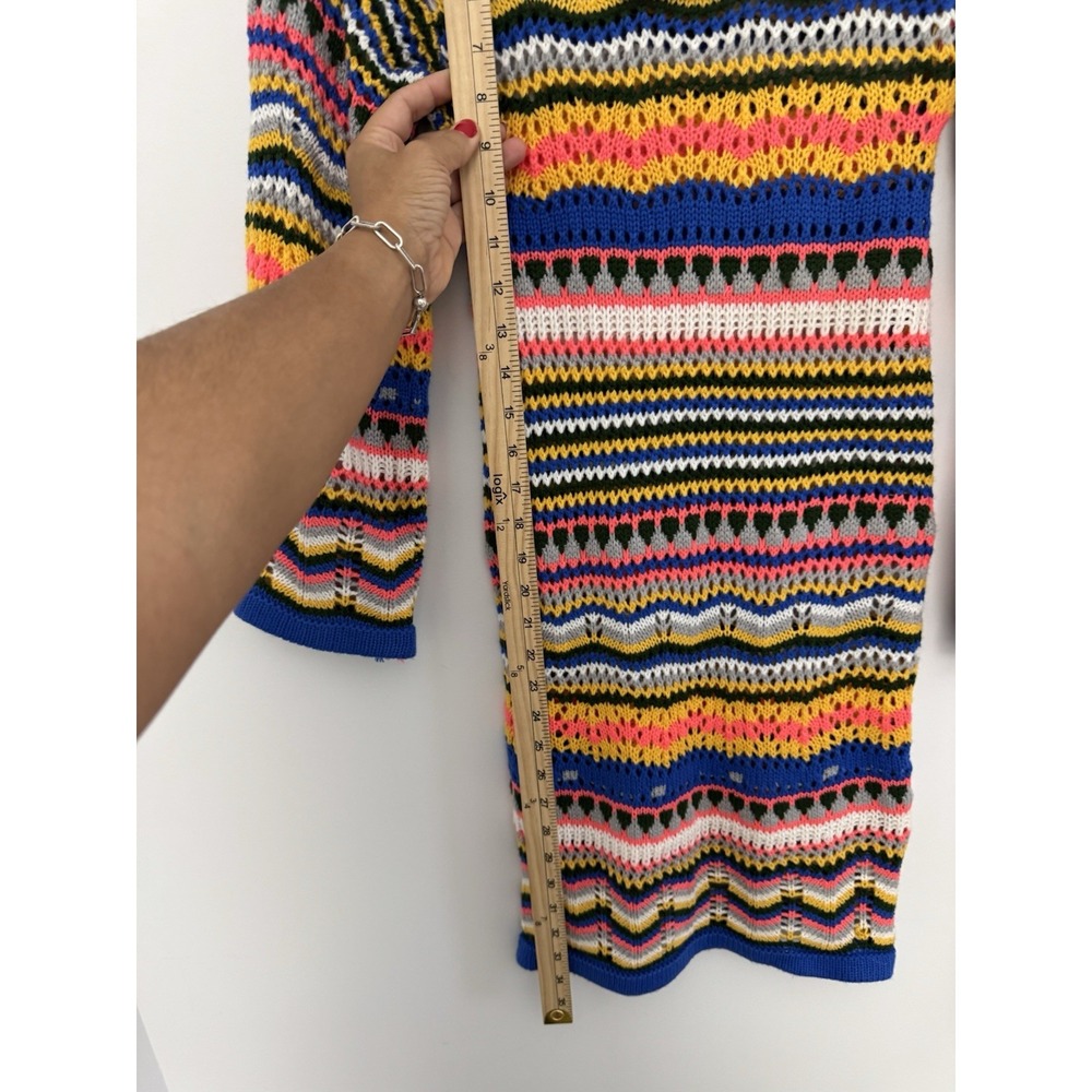 Verge Girl Crochet Rainbow Dress COLORFUL long sleeve Knit EUC size 6 - Picture 4 of 8